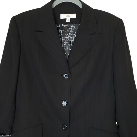 Le Suit Classic Single Breast Stripe Jacket Blazer, 12 - Picture 5 of 9